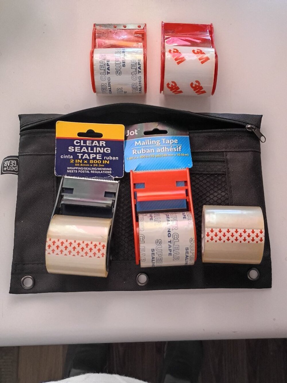 Tape And Holder 5 Rolls 3 New 2 Part Used
